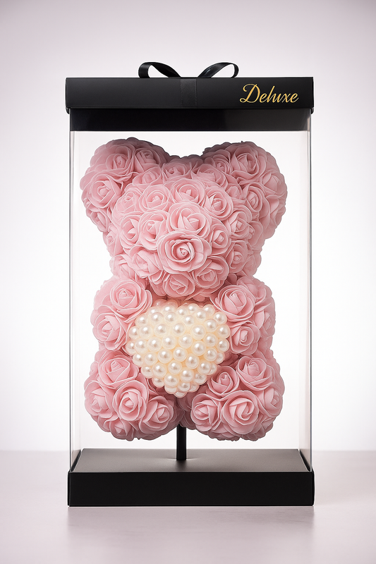 Baby Pink Bear with Pearl Heart